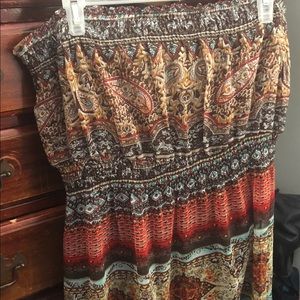 Strapless multicolored sundress